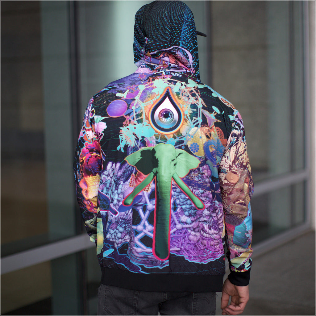 Forward Escape Reversible Satin Jacket by Android Jones - Threyda