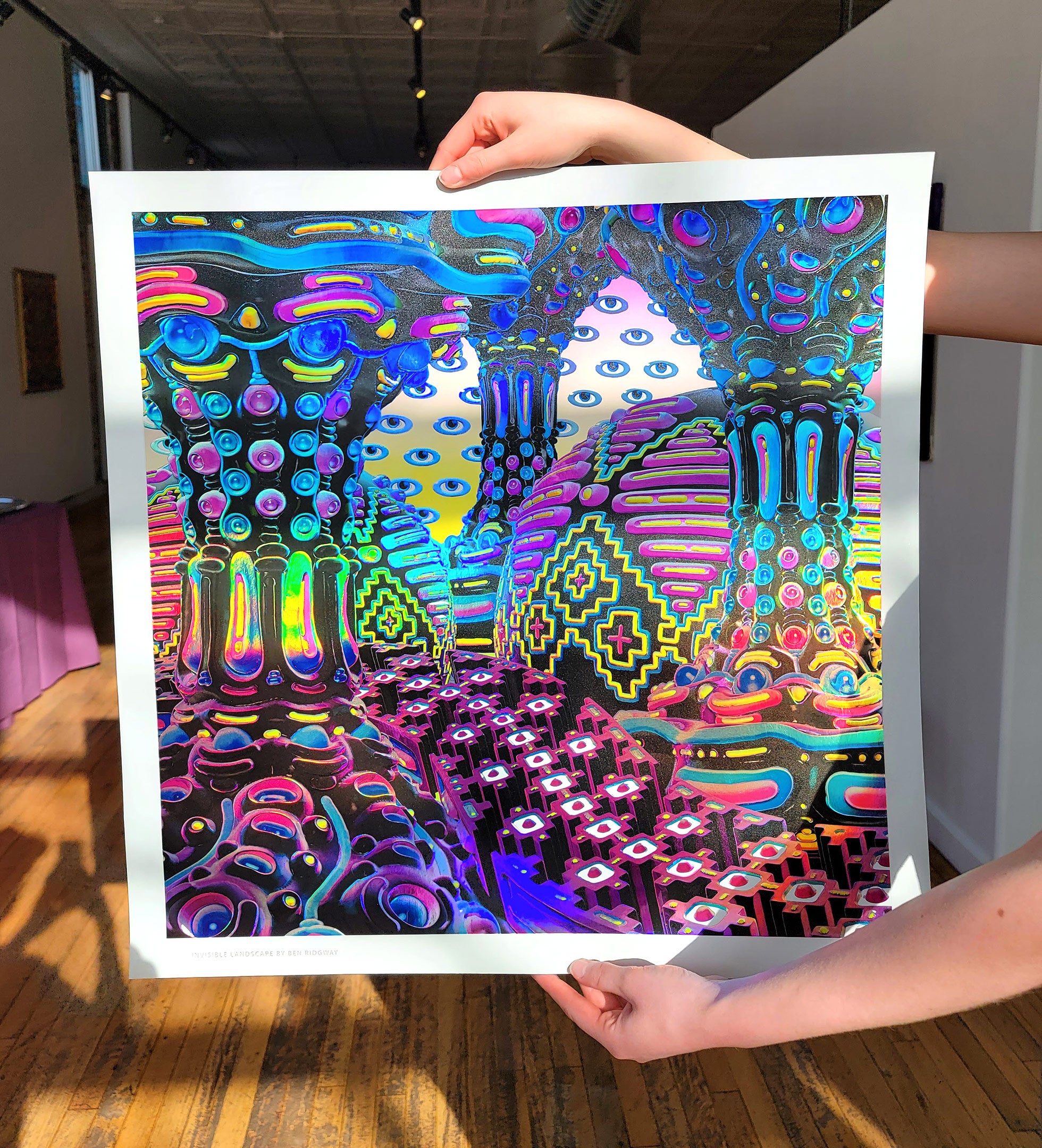 Invisible Landscape Embossed Holo Print by Ben Ridgway