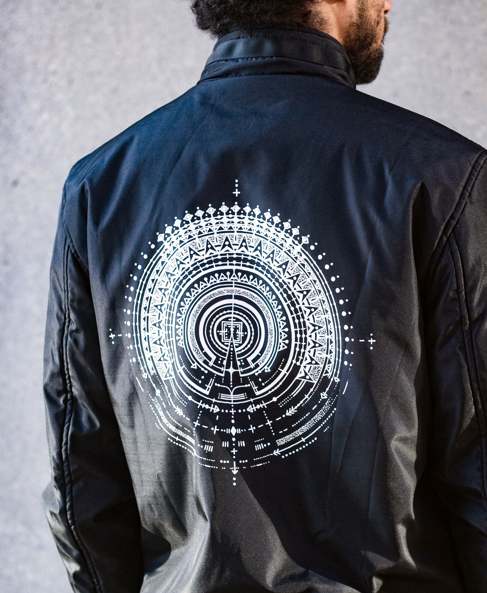 Attunement Funnel Neck Bomber Jacket by Kris Davidson