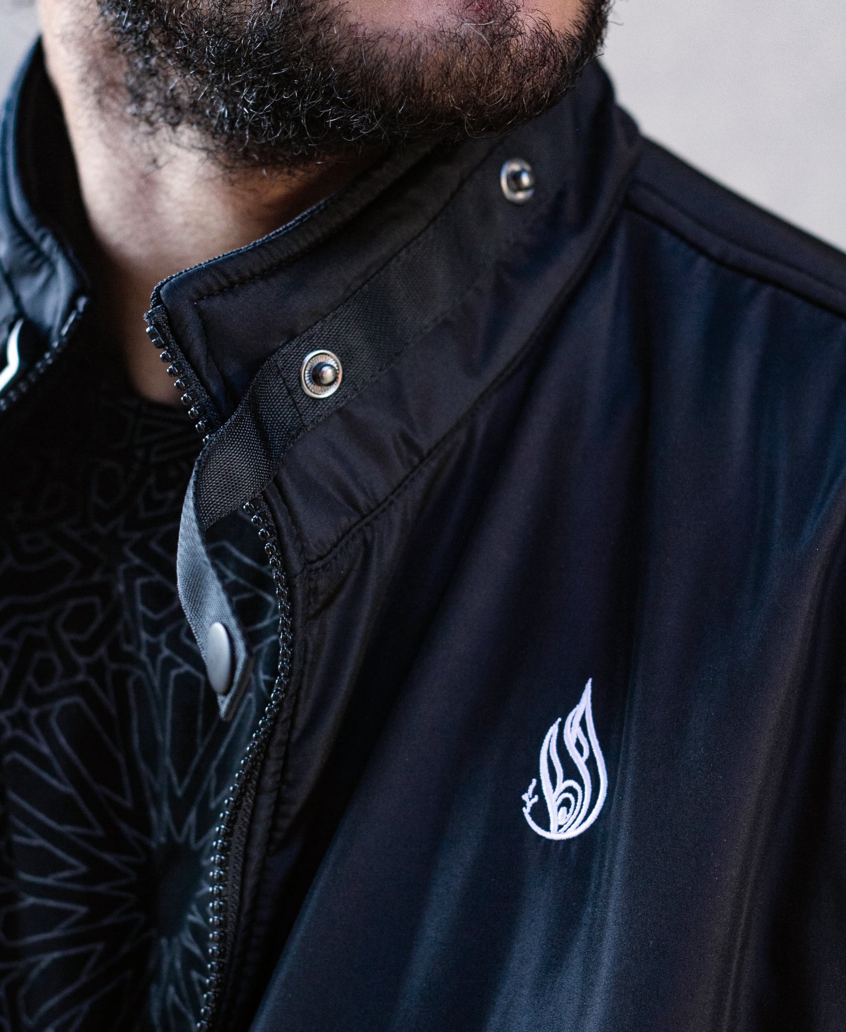 Attunement Funnel Neck Bomber Jacket by Kris Davidson