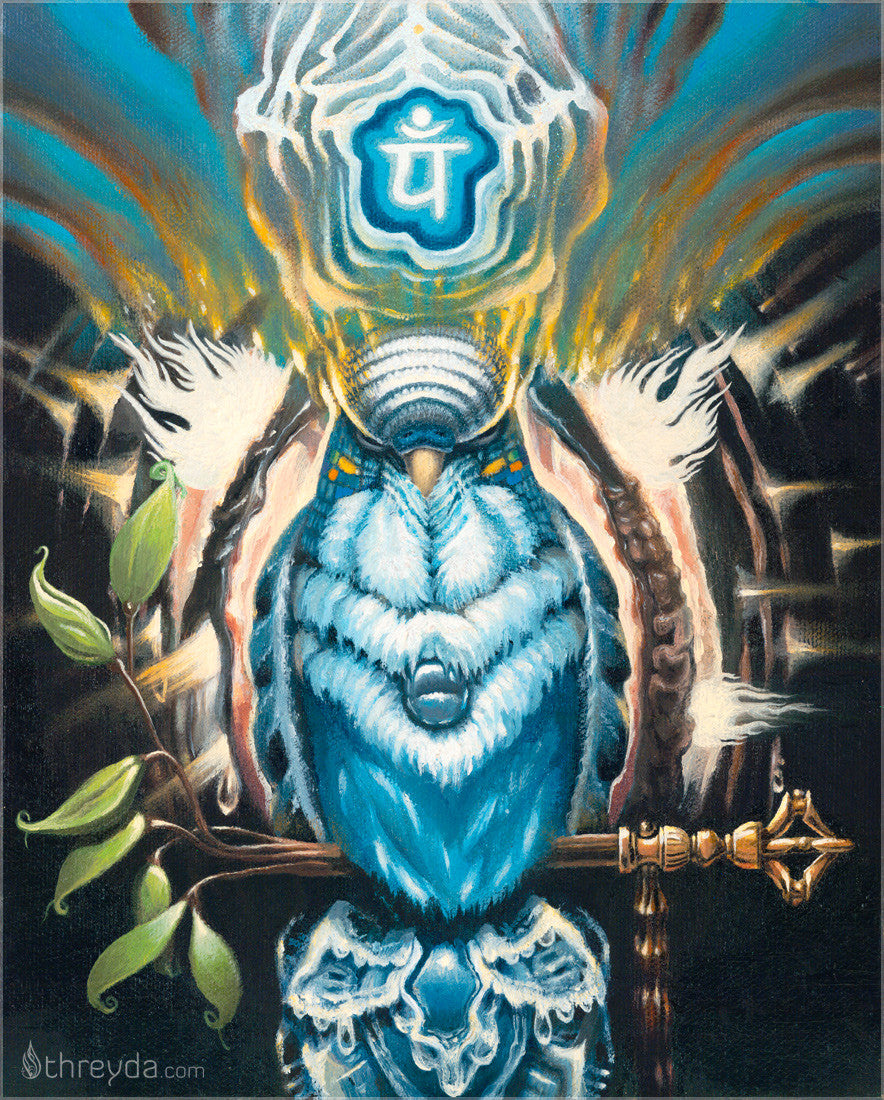 Budgie-Sattva 1 by Cody Seekins , Art Print - Cody Seekins, Threyda