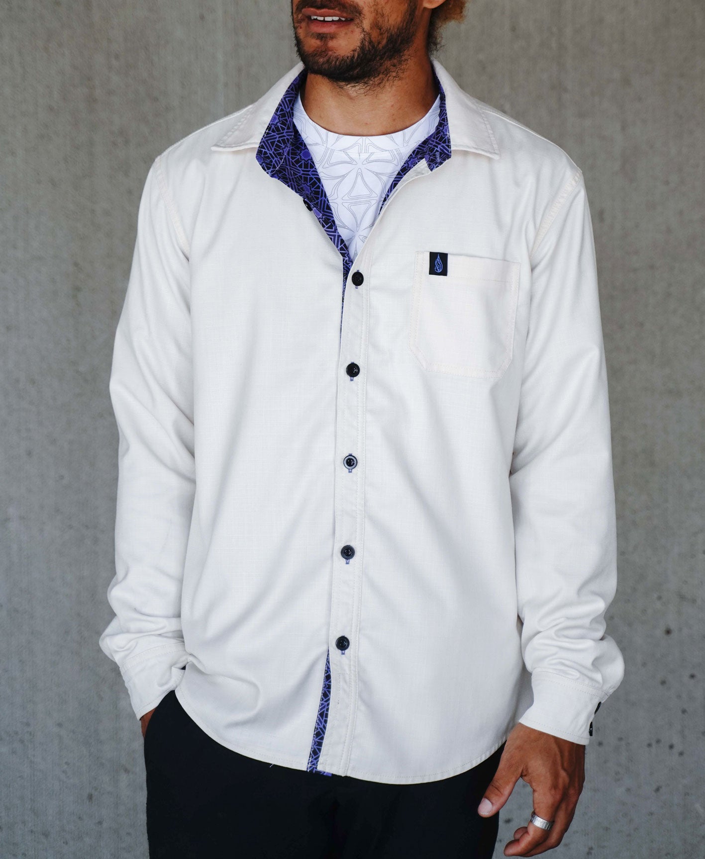 Viola Lined Button Down Shirt by Threyda