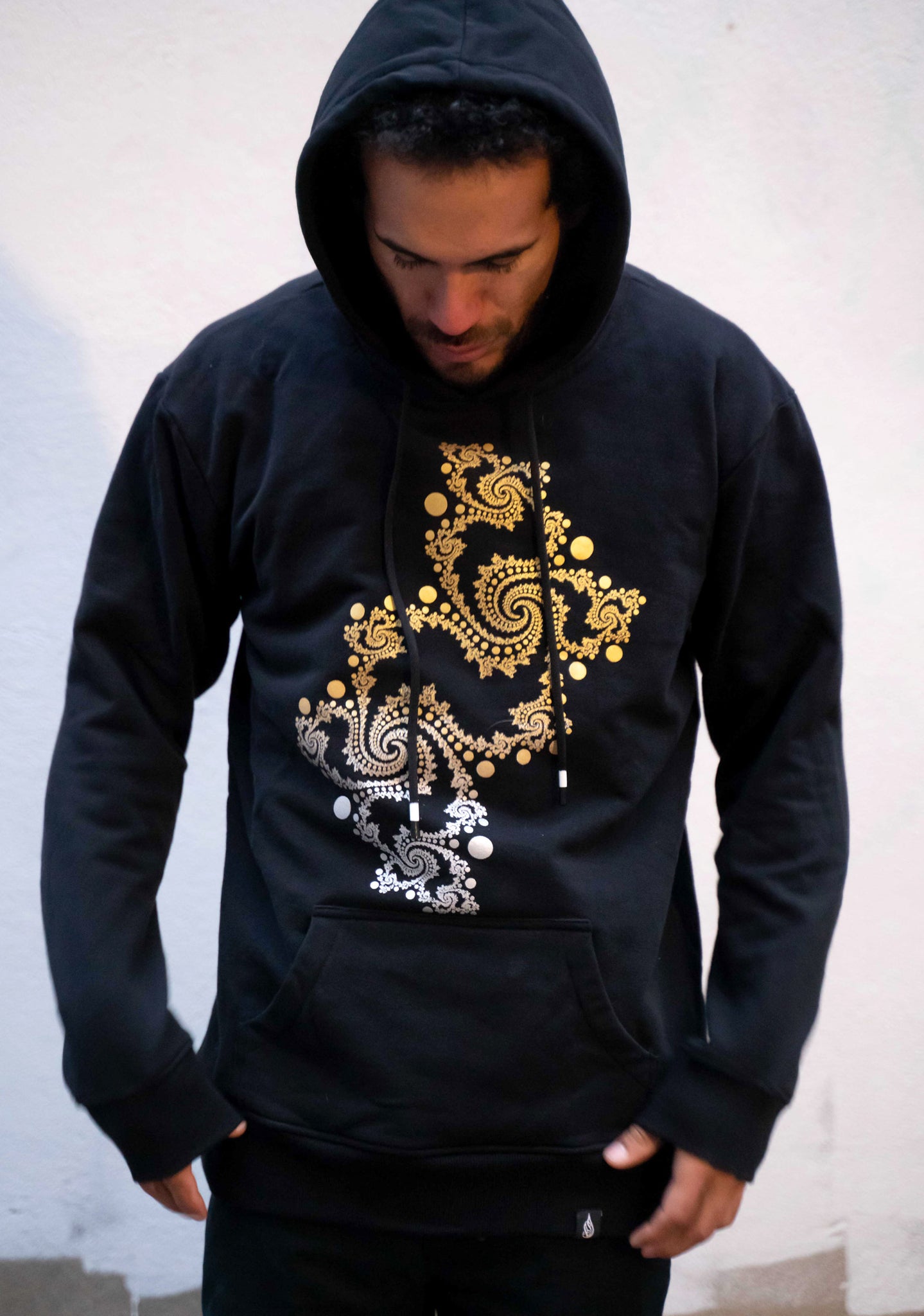 Fractal Screenprint Pullover Hoodie by Sacred G