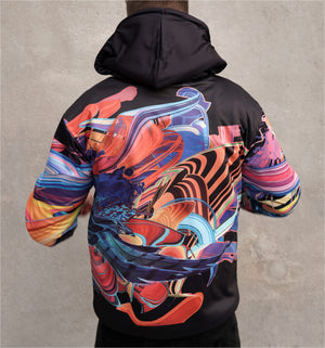 Night Rainbow Midweight Reversible Hoodie by Android Jones XL