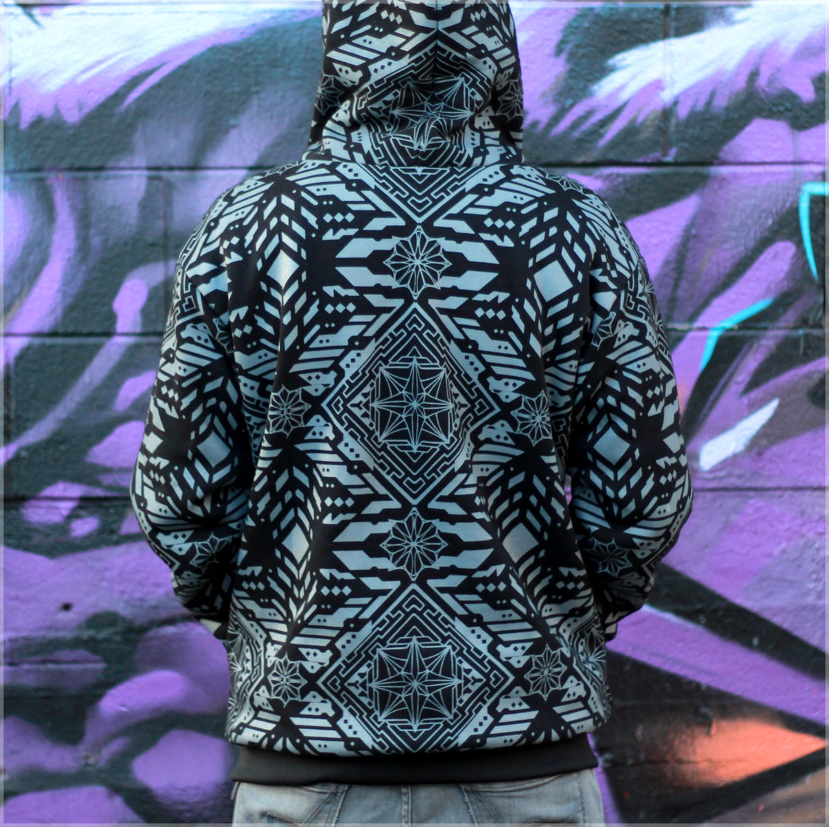 Huachuma Reversible Hoodie by Justin Totemical - Threyda Art and