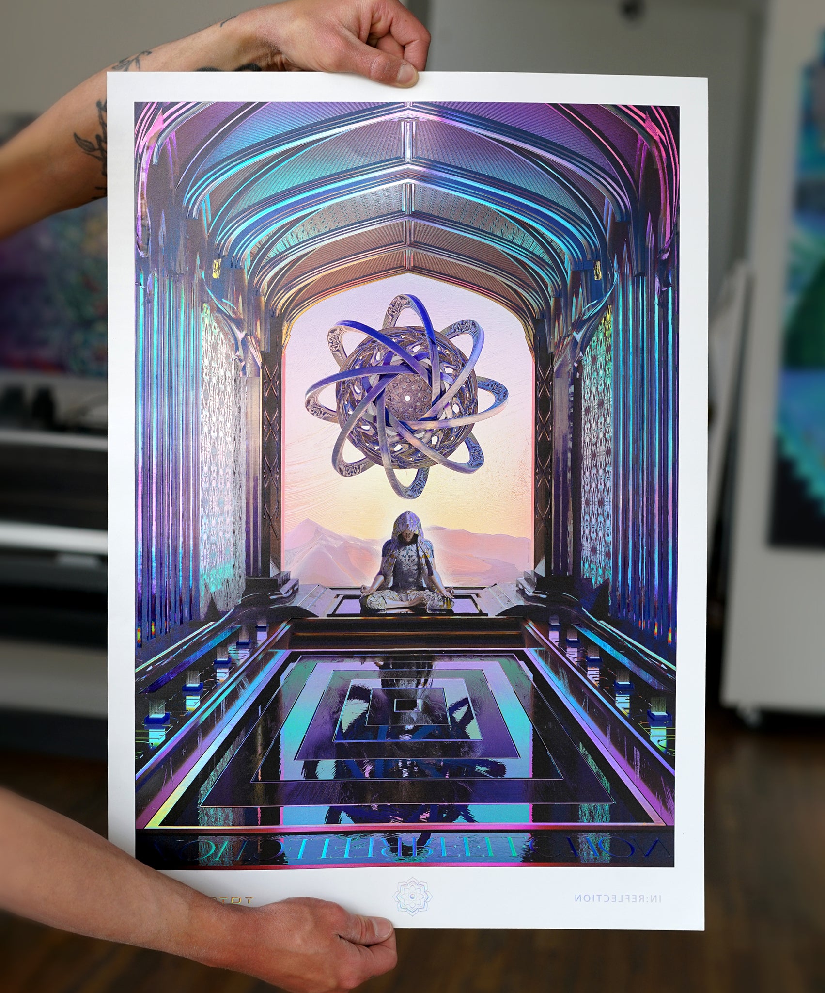 In:Reflection Embossed Holo Print by Justin Totemical