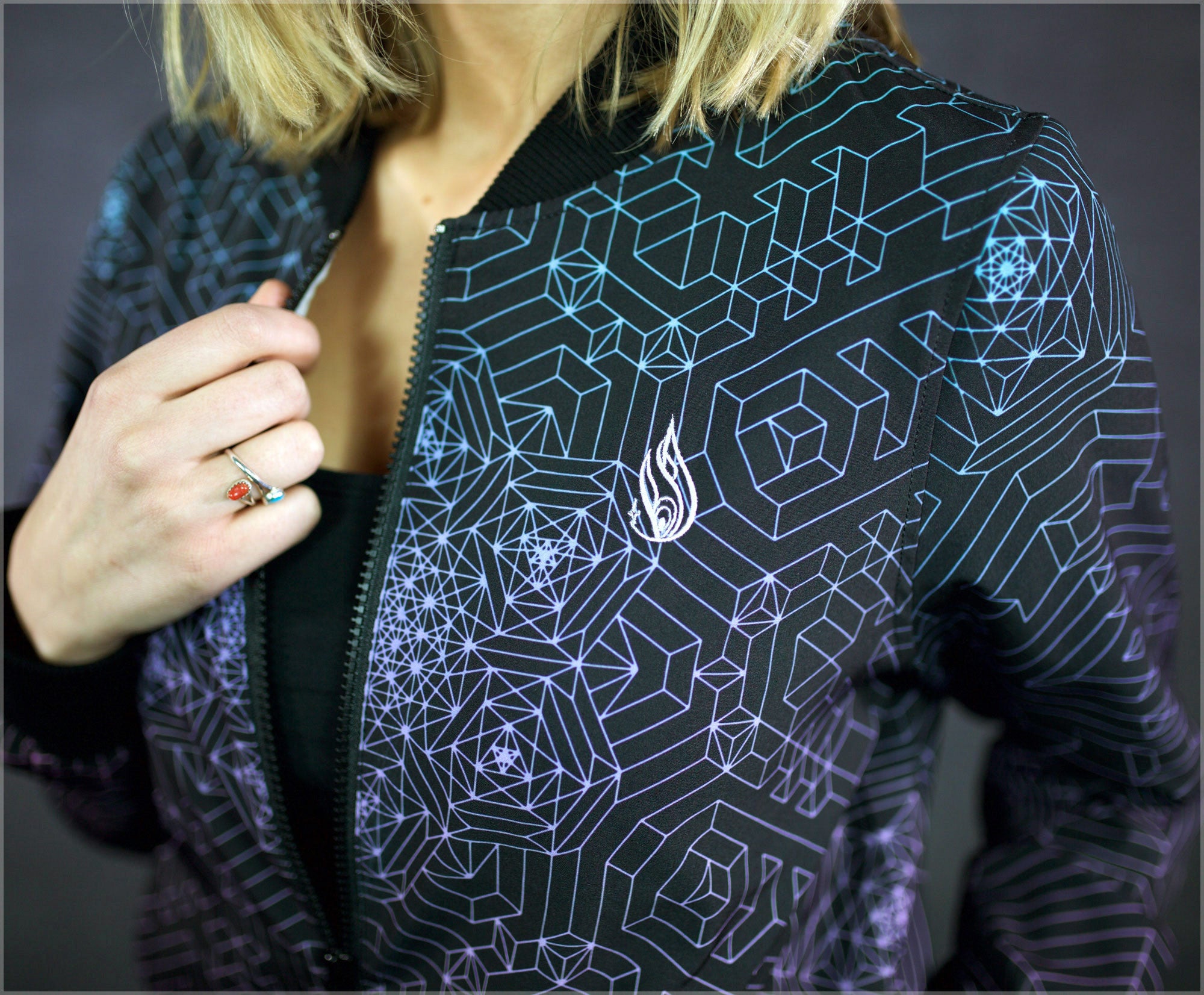 Diametric Hex Bomber Jacket by Mike Cole