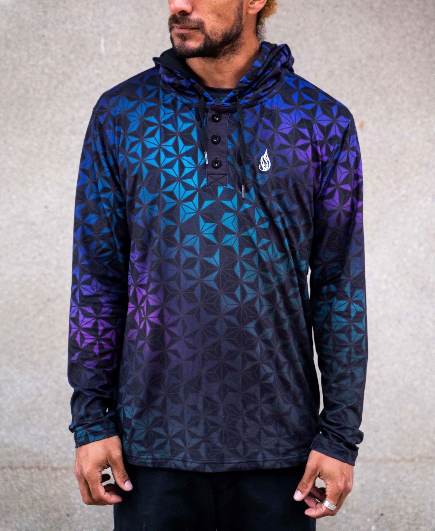 Cascade Lightweight Stretch Pullover Hoodie by Threyda